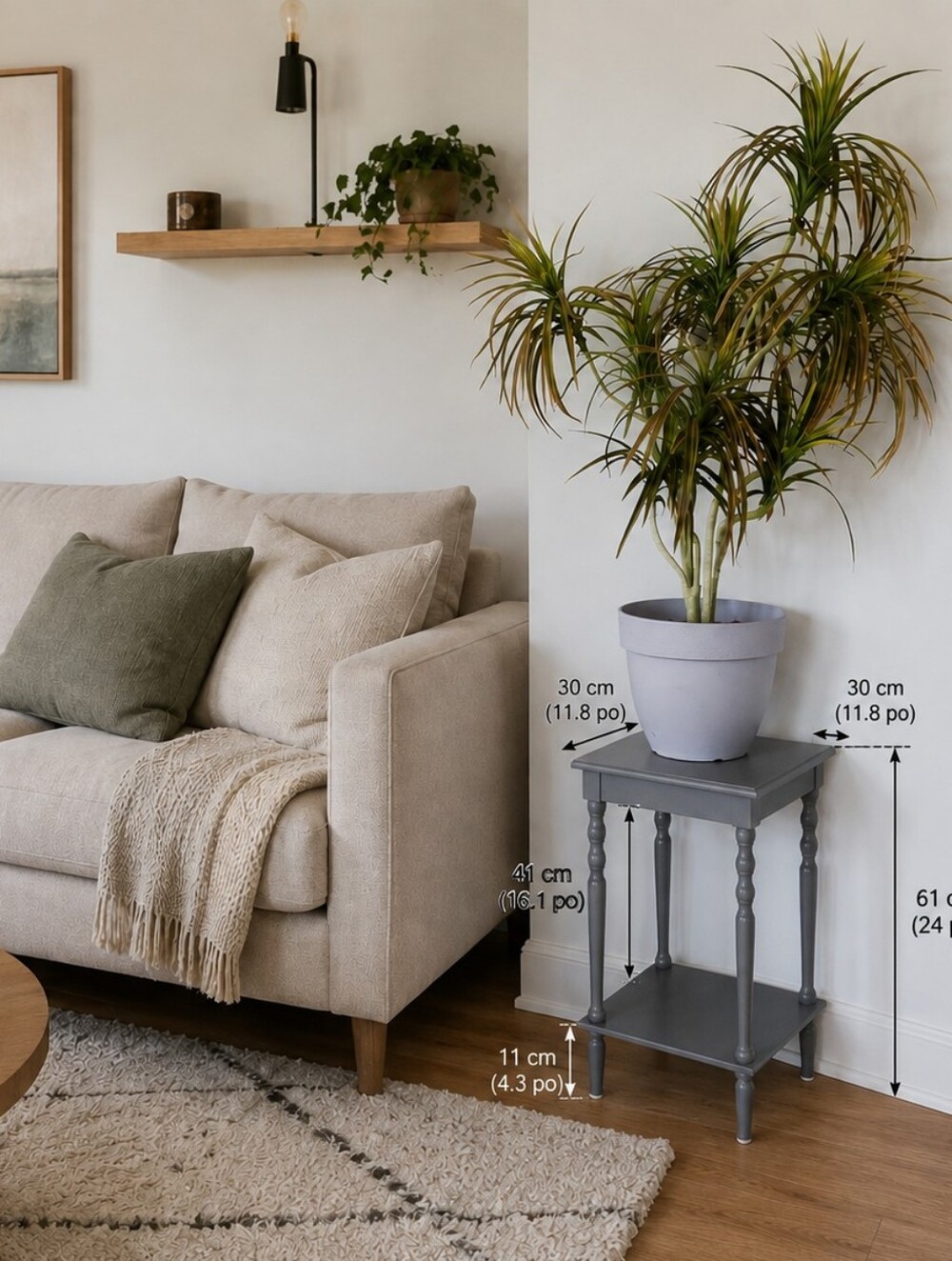 Classic Gray Wooden Accent Side Table - Home Accents